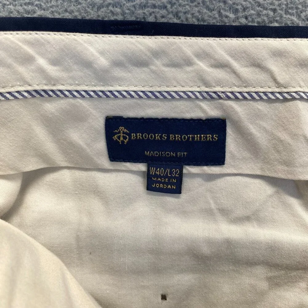 Brooks Brothers Dress Pants, Mens Size 40x32 Chino Navy Blue 88% Wool